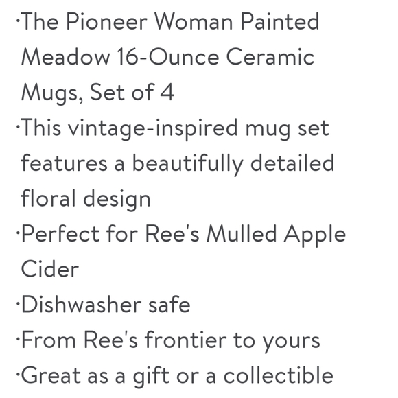 2024 ❤️ New Pioneer Woman Painted Meadow 4-Piece Ceramic Mug Set - Picture 7 of 9